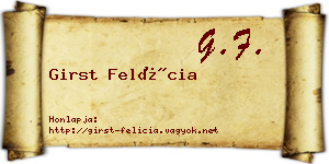 Girst Felícia névjegykártya